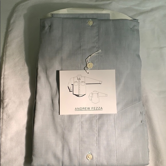 NWT ANDREW FEZZA DRESS SHIRT IN LIGHT GRAY - Picture 4 of 5